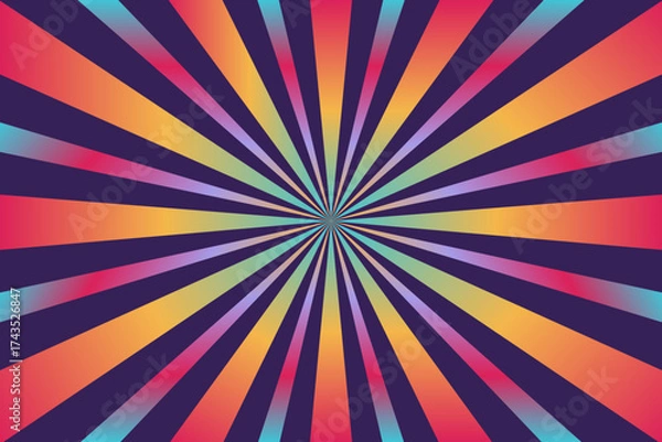 Obraz Vibrant gradient retro rays wallpaper background