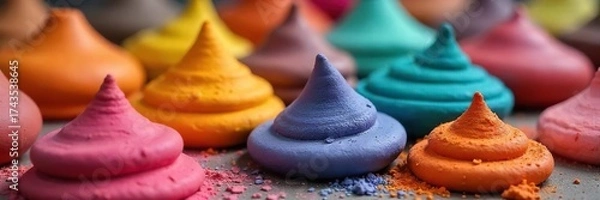 Fototapeta Vibrant Pottery Clay Ready for Sculpting A Close-Up of Smooth, Colorful Clay in a Studio Setting, Showcasing its Malleable Texture and Diverse Shades, Ideal for Artistic Projects