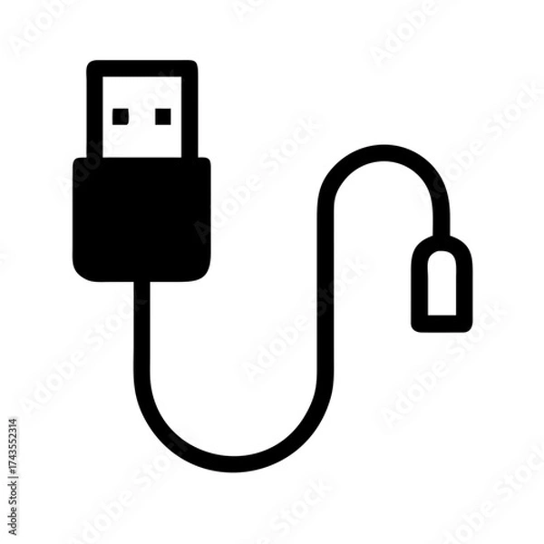 Fototapeta Usb cable icon representing connectivity