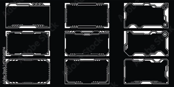 Obraz Sci-fi futuristic hud dashboard display virtual reality technology screen. User Interface set. Statistics, Data information infographic. Vector graphic