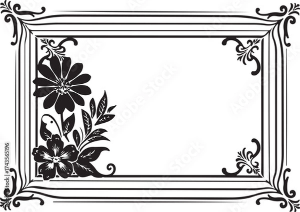 Obraz Elegant Floral Frame Ornament Bundle 🌸