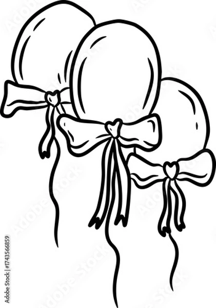 Obraz Hand Drawn Balloons With Bows