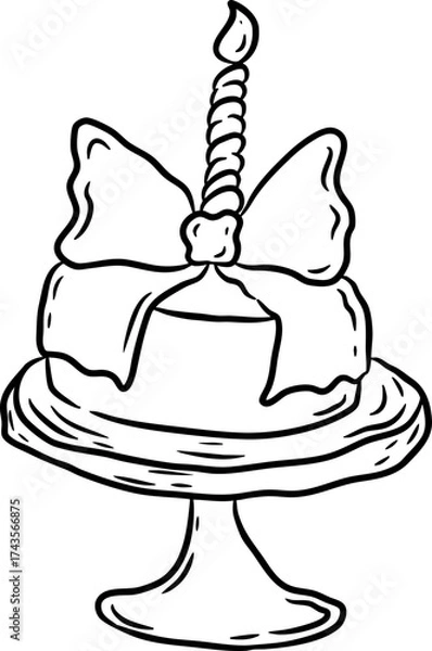 Obraz Hand Drawn Birthday Cake