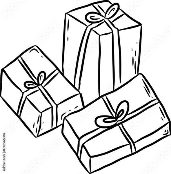 Obraz Hand Drawn Gift Boxes