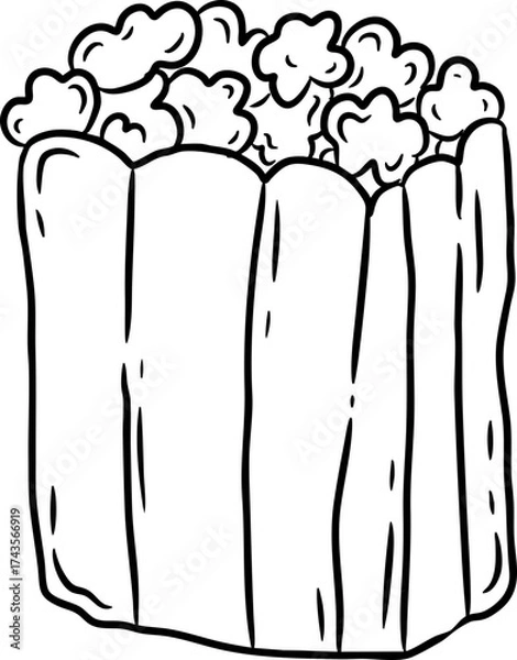 Obraz Hand Drawn Popcorn Box