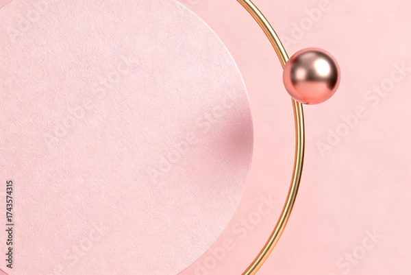 Fototapeta Abstract geometric shapes on pink background