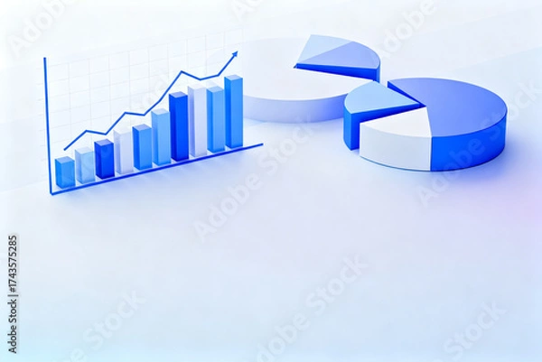 Fototapeta Business data visualization with charts