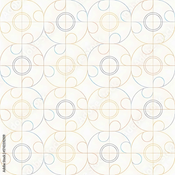 Fototapeta Seamless pattern of elegant geometric abstract lines