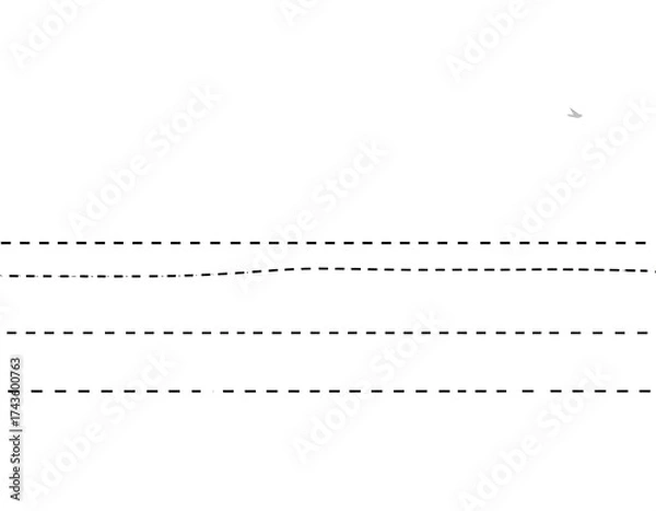 Fototapeta Simple horizontal dashed lines