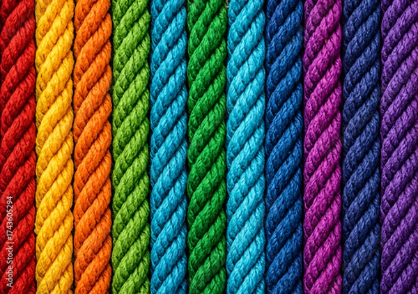 Fototapeta colourful rope or strings woven background