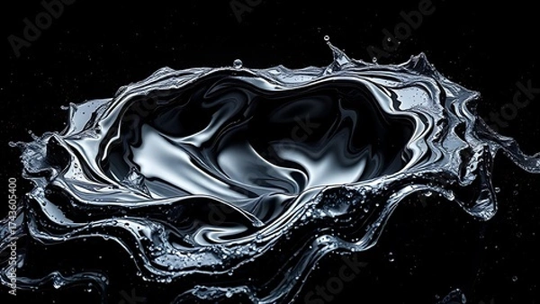 Obraz A mesmerizing material that is both flowing liquid and shimmering solid, contained within a force field.