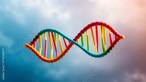 Obraz A double-helix rainbow diverging into paths, illustrating personalized healthcare solutions.