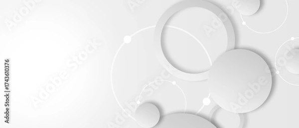 Fototapeta modern white and gray circle gradient trendy background