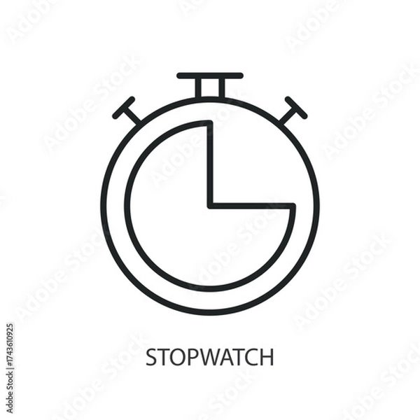Fototapeta Stopwatch thin line vector icons.