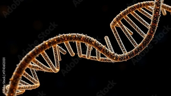 Obraz A DNA helix woven from mathematical formulas, entwining all known life within its spiral.