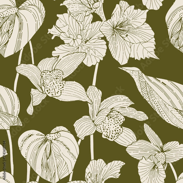 Obraz flower texture pattern mix leaves