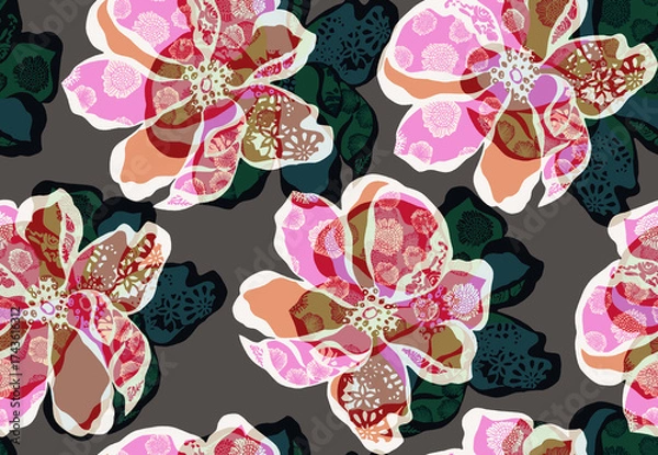 Obraz flower texture pattern mix leaves