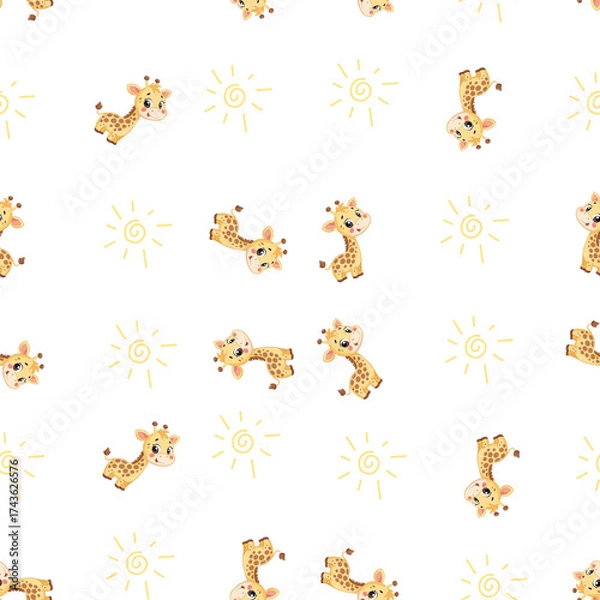 Obraz Baby Girrafe Seamless Design