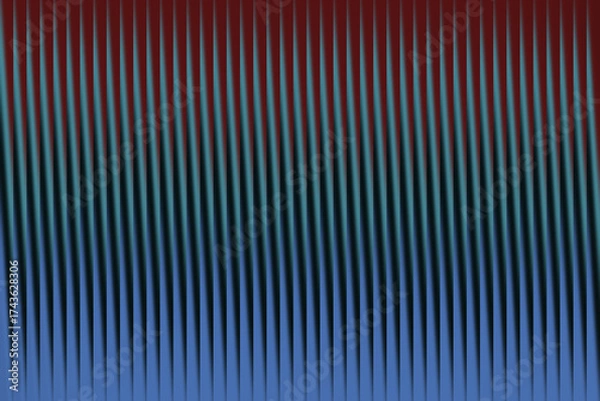Fototapeta Abstract vertical lines in shades of blue and deep red gradients