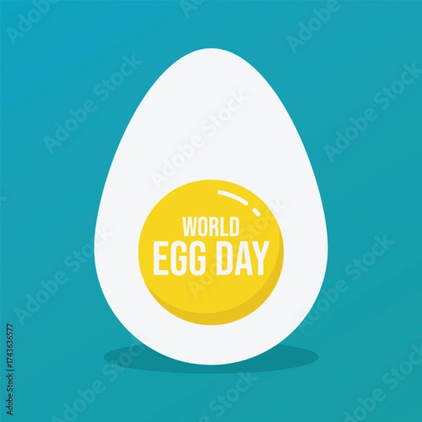 Fototapeta World egg day background banner poster with egg. Vector