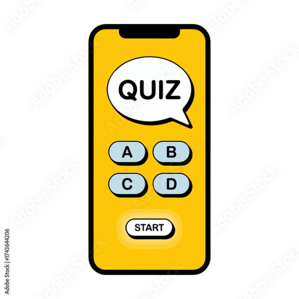 Fototapeta mobile quiz app interface design