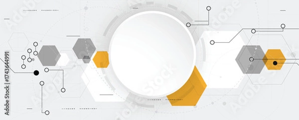 Fototapeta Abstract circuit technology advanced digital ecosystem of interconnected smart nodes