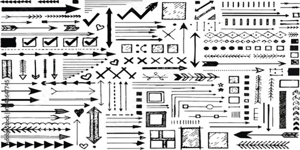 Fototapeta Abstract Black Border Collection on White Background a Versatile Design Element