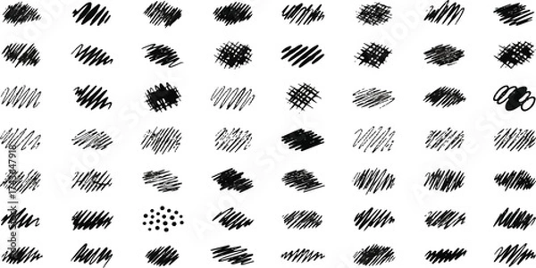 Fototapeta Abstract black brushstrokes on white background for artistic or design purposes graphic element