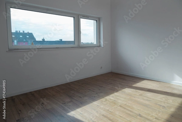 Fototapeta empty room with window in sunlight