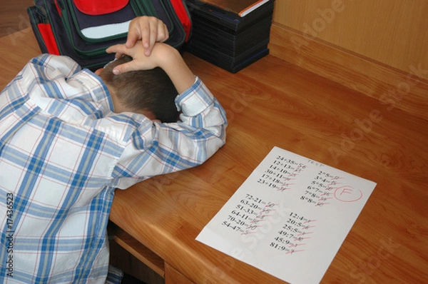 Fototapeta student with F grade