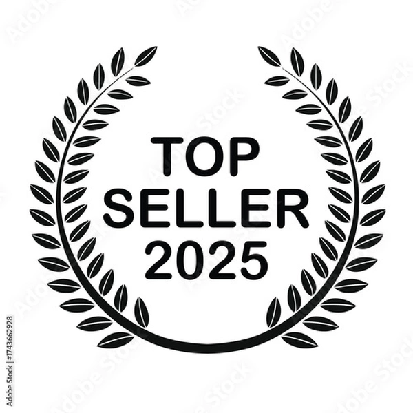 Fototapeta Top seller laurel wreath award badge recognition business achievement excellence