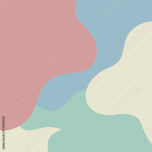 Obraz Abstract Pastel Wavy Background with Soft Organic Shapes
