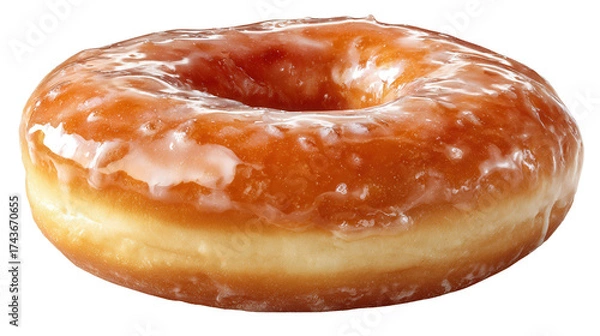 Fototapeta Glazed donut background isolated on a Transparent background, PNG file.