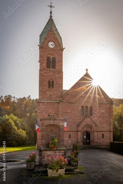 Fototapeta Beautiful church in Graufthal in France on  Sunday October 5th in 2025
