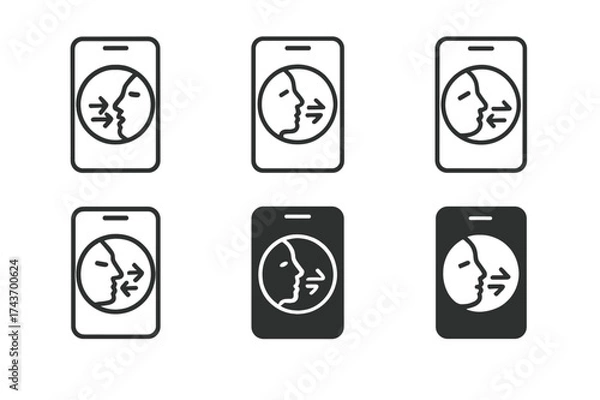Fototapeta Breathing App Logo Variations. Breathing exercises for stress management. Set Logo of Breathing exercises for stress management: Guided-breathing app on