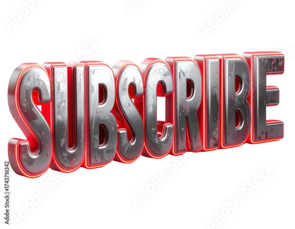 Fototapeta Metallic Subscribe Icon transparent background