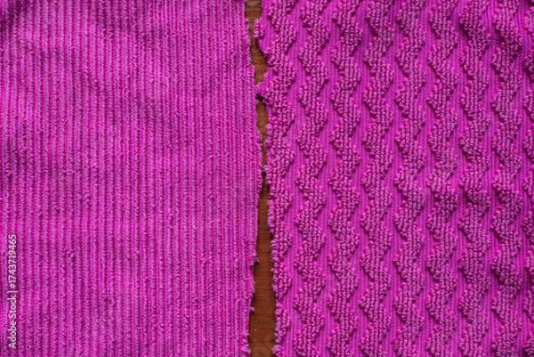 Fototapeta Vibrant fabric textures in deep pink hues showcasing intricate patterns and soft details for creative projects