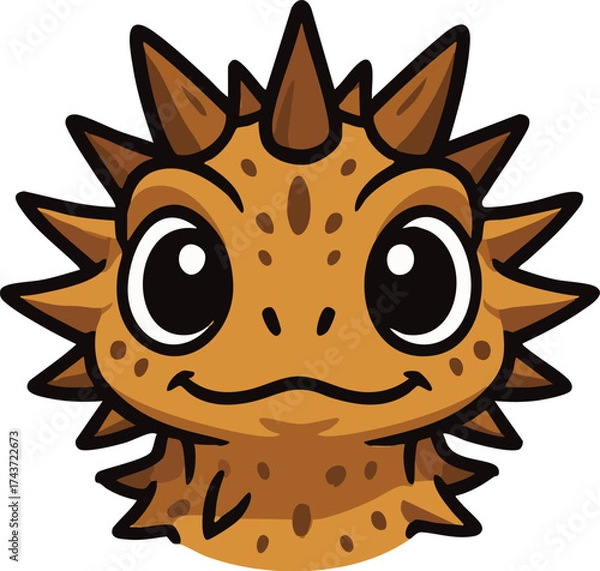 Fototapeta cute and smiling thorny lizard vector illustration