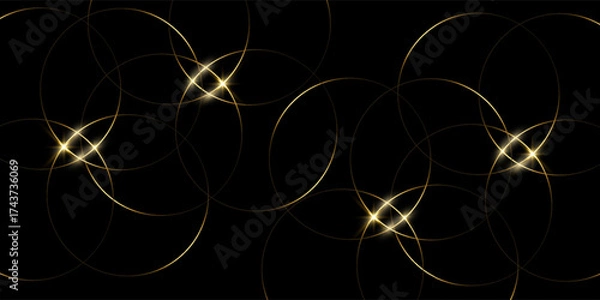 Fototapeta Luxury style wallpaper with line distortion, curved lines, gold. Modern wallpaper design circle for backdrop, website, business, technology