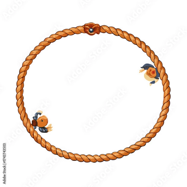 Fototapeta rope frame isolated on white