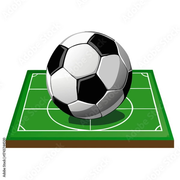 Obraz soccer ball on green grass