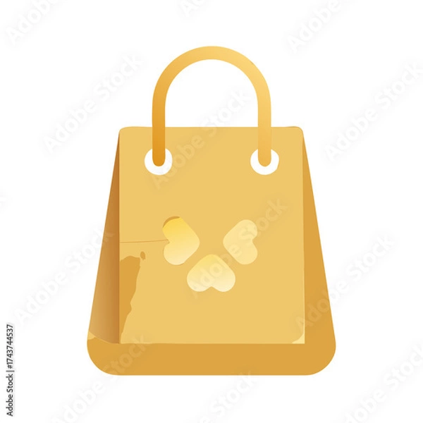 Obraz brown paper bag with food isolated