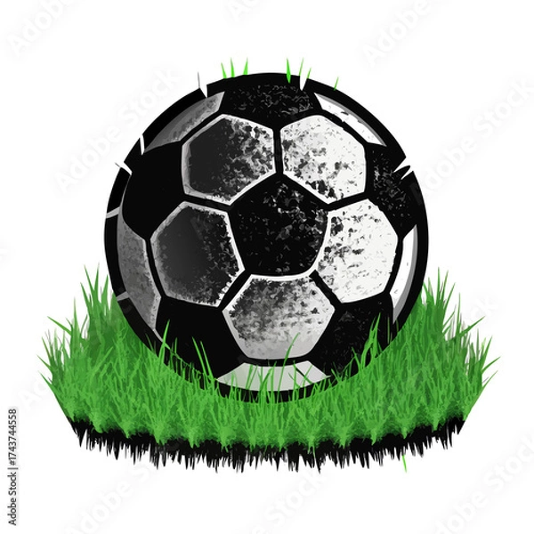 Obraz soccer ball on green grass
