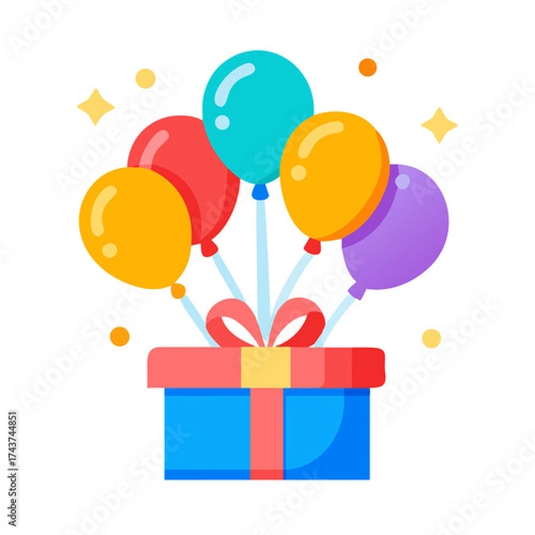 Fototapeta gift boxes and balloons