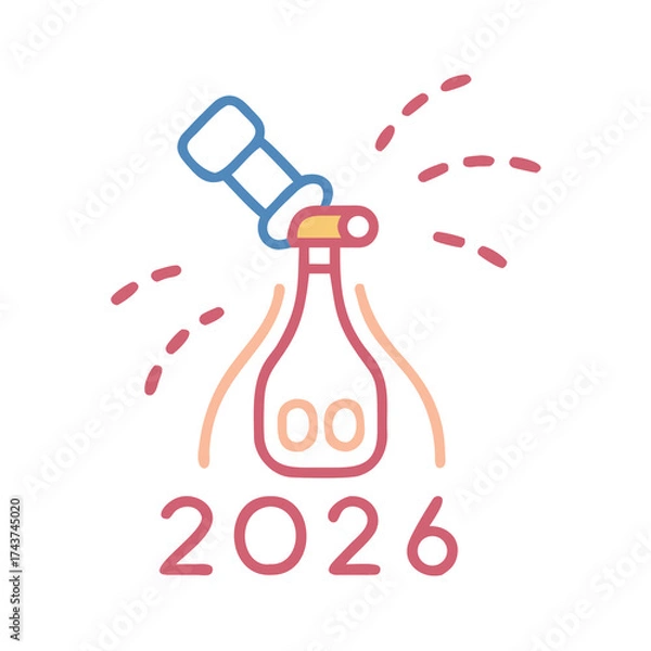 Obraz vector illustration of a bottle of wine