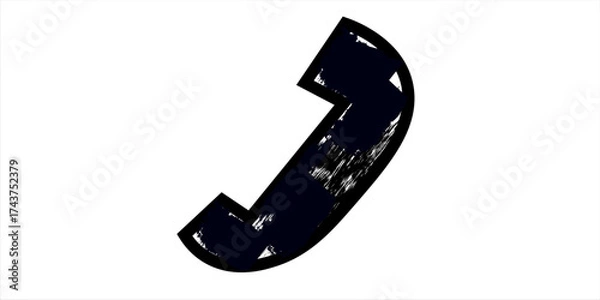 Fototapeta Phone call icon. Drawn by hand with a brush. Grunge texture. Vector illustration