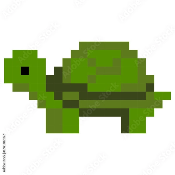 Obraz Green pixel turtle animal