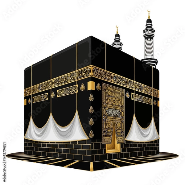 Obraz Open Holy Book on Rehal Stand | Quran Reading Symbol | Islamic Religious Vector Icon