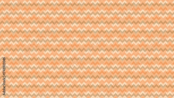 Fototapeta seamless repeating geometric chevron zigzag pattern with Halloween festival inspired color palette, mix of colorful vibrant orange and warm soft brown on light orange solid color background.