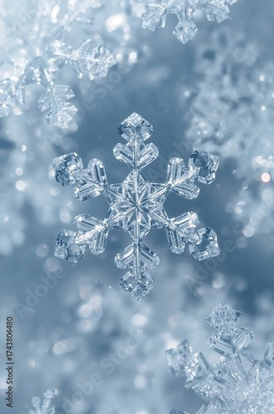 Obraz snowflakes on blue background